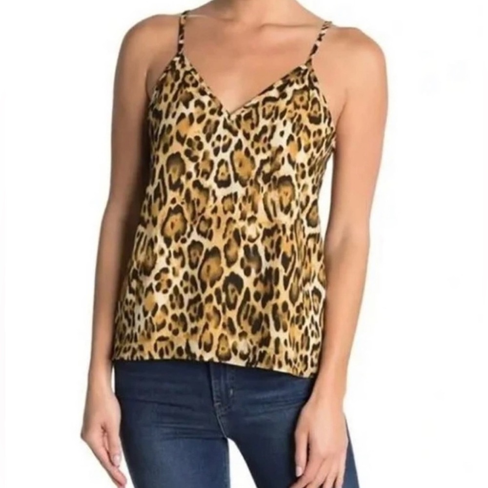 Abound Leopard Animal Print Camisole Tank Top Small NWOT Tan Brown Cream